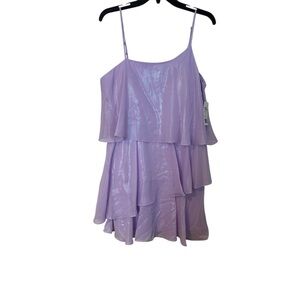 Dear Moon Dress Satin Lavender Tiered Ruffle Mini Fairy Prom Wedding Size 13